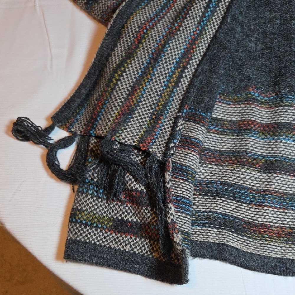 Monoreno Gray Multicolor Fringe Cardigan - Picture 5 of 8